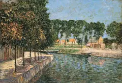 Bertha Schrader, Holländischer Kanal, Um 1900, Öl auf Leinwand, von der Künstlerin auf Pappe aufgezogen