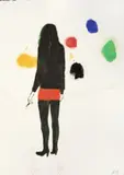 Daniel Richter, Ohne Titel, 2008, Öl auf Papier, vom Künstler auf einen weiteren Bogen Papier montiert