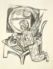 Apokalypse by Max Beckmann, 1941, Original-Mappe mit 27 Lithographien, jeweils auf Bütten, mit dem Text der Offenbarung des Johannes in der Luther-Überset, sold Nov 2008