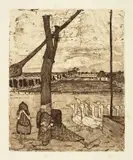 Paula Modersohn-Becker, Die Gänsemagd, 1899, Radierung, Aquatinta und Blindätzung auf Japan