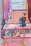 Fabian Treiber, Spring Came Early, 2025, Acryl, Tusche, Ölstift und Papier auf Leinwand