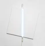 François Morellet, Tableau 10°-100°, Médiane 90°, 2003, Neonröhre, Acryl auf Leinwand auf Holz
