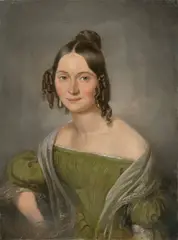 Eduard Gaertner, Porträt einer jungen Berlinerin, 1844, Öl auf Leinwand