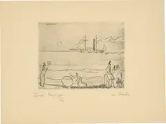 am Strande by Lyonel Feininger, 1910, Radierung auf imitiertem cremefarbenem Bütten, sold Feb 2025