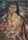 Wilhelm Kohlhoff, Frauenhalbakt (Kathrin), um 1920, Öl auf Leinwand