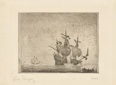 Lyonel Feininger, Marine, 1, 1910, Kaltnadel und Zinkätzung auf imitiertem cremefarbenem Bütten