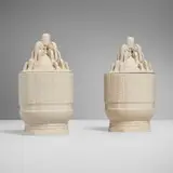 Rare and Important tobacco jars, pair by Henri-Ernest Brecy and Émile Roucheret Pierre Patout, 1925, glazed stoneware, sold Jun 2025