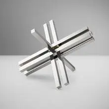 Max Bill, Doublement, 1969, chrome-plated brass