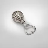 Hermès, Golf Ball bottle opener, c. 1955, silver-plated metal, stainless steel