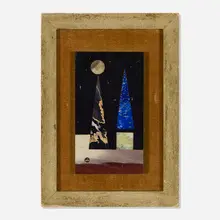 Richard Blow, Obelisks, c. 1958, hand-cut hardstone inlay in artist-made frame