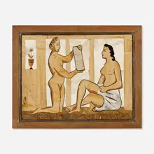 Richard Blow, After the Bath, 1960, hand-cut hardstone inlay in artist-made frame