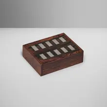 Hans Hansen, Inlaid box, c. 1950, rosewood, sterling silver inlay