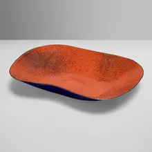 Dish by Paolo De Poli, c. 1955, enameled copper, sold Jun 2025
