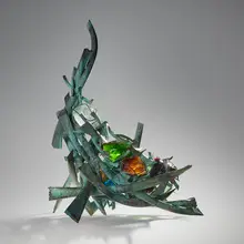 Claire Falkenstein, Untitled (Fusion), c. 1975, brazed copper and fused glass