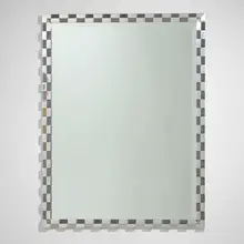 Wall-hanging mirror by Modern, c. 1970, polished and brushed aluminum, mirrored glass, sold Sep 2025