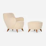 Vladimir Kagan, Barrel lounge chair model 100A, and ottoman