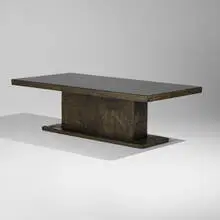 Sculpted Bronze dining table by Paul Evans, 1969, bronzed resin over wood, mahogany, glass, sold Sep 2025