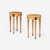 Richard Scott Newman, Occasional tables, pair, 1992, maple, macassar ebony