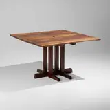 Frenchman's Cove Square Table by George Nakashima, 1971, Persian walnut, rosewood, sold Sep 2025