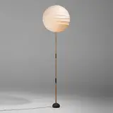 Isamu Noguchi, Akari light sculpture, model BB3-55D, washi paper, enameled cast iron, bamboo, enameled steel