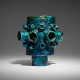 James Bearden, Vessel, 2025, bronze over plasma-carved steel, solvent dye coloring