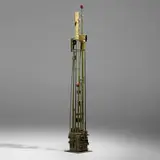 James Bearden, 3 Moons Chimes (from the Cathedral series), 2014, torch-cut, welded, polychromed and patinated steel, fused bronze, enamel