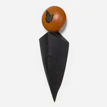 Wendell Castle, Wall-Hung Clock, 1991, cherry, carved ebonized wood, quartz movement
