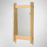 Wall-hanging mirror by George Nakashima, 1985, holly, ebony, mirrored glass, sold Sep 2025