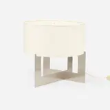 Contemporary, Table lamp, c. 2020, stainless steel, nylon shade