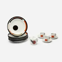 Nikolai Suetin, Collection of tableware, transfer-printed porcelain