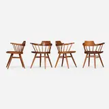 Armchairs, set of four by George Nakashima, 1966, cherry, sold Mar 2026