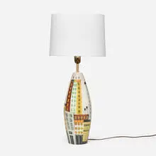 Bitossi, Cityscape table lamp base, c. 1960, glazed earthenware