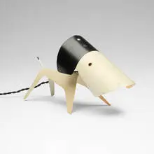Boris Lacroix, Le Petit Chien table lamp, c. 1955, enameled steel