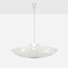 Fontana Arte, Ceiling lamp, c. 1935, glass, aluminum