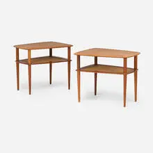 Occasional tables, pair by Peter Hvidt & Orla Mølgaard-Nielsen, c. 1960, teak, cane, sold Mar 2026