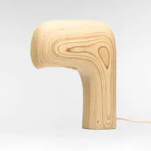 Daniel Arsham, Gazoo table lamp (Raw), 2021, birch