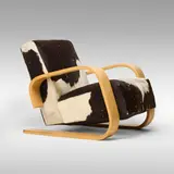 Alvar Aalto, Tank lounge chair, model 37/400, 1936, birch, hide upholstery