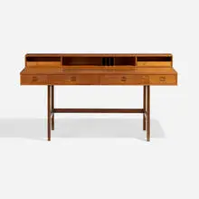 Desk by Peter Løvig Nielsen, 1968, oak, sold Mar 2026