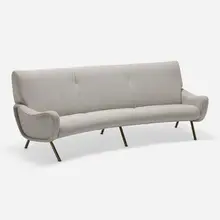 Lady sofa by Marco Zanuso, 1951, upholstery, brass, sold Mar 2026