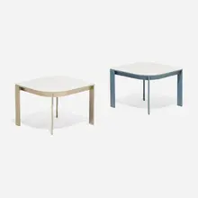 Daniel Germani, Solanas coffee tables, pair, 2019, powder-coated stainless steel