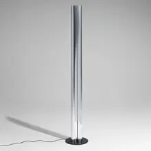 Gianfranco Frattini, Megaron floor lamp, 1979, stainless steel, enameled aluminum
