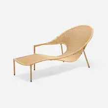 Francis Mair, Chaise lounge, c. 1965, rattan, brass