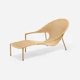 Francis Mair, Chaise lounge, c. 1965, rattan, brass