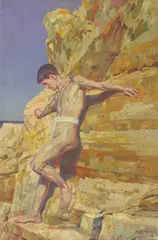 Hans Lietzmann, Aktmodell am Gardasee, 1914, Öl auf Leinwand