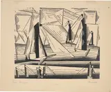 Lyonel Feininger, Fischerboote, 1921, Holzschnitt auf dünnem Japan