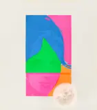 Martial Raysse, Ohne Titel, aus: „Edition Orignal 1, Um 1963, Kunstfell über Farbserigrafie auf Papiercollage
