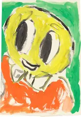 Ohne Titel by André Butzer, 2004, Gouache auf Büttenpapier, sold Nov 2020