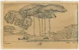Italienische Ideallandschaft. Oktober 1848 by König von Preußen Friedrich Wilhelm Iv., Tuschfederzeichnung, mit Bleistift gehöht, auf Papier, sold Nov 2013