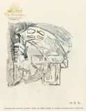 Martin Kippenberger, Sozial Pasta, 1992, Bleistift und Ölkreide auf Briefpapier