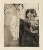 Emil Nolde, Christus und die Sünderin, 1911, Radierung und Blindätzung auf Van Gelder Zonen-Bütten
